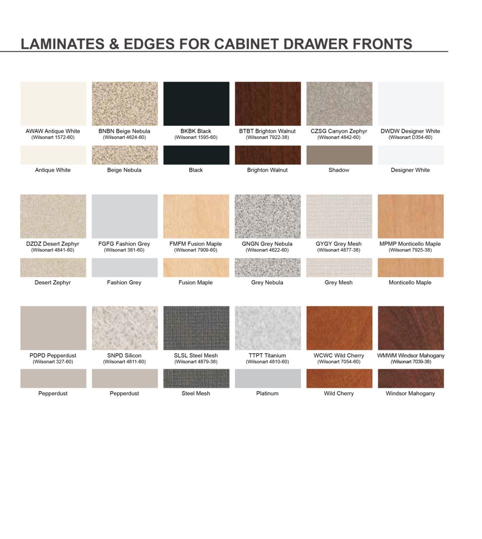 Standard Laminate Finishes